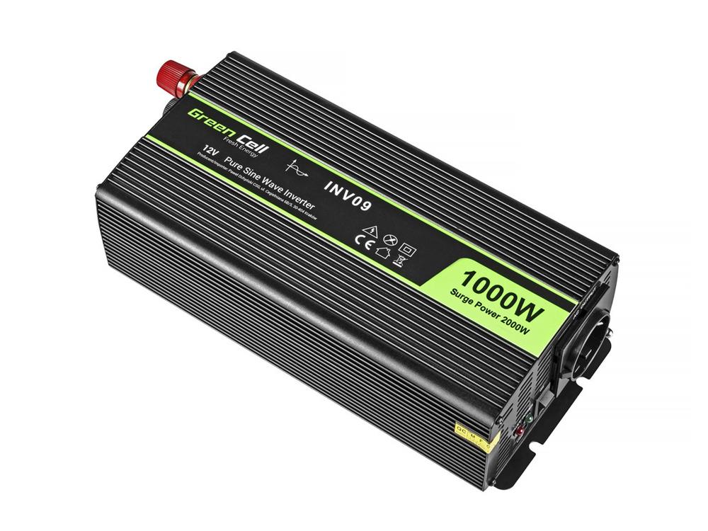 Green Cell Power Inverter 12v To 230v 1000w/2000w Pure Sine Wave
