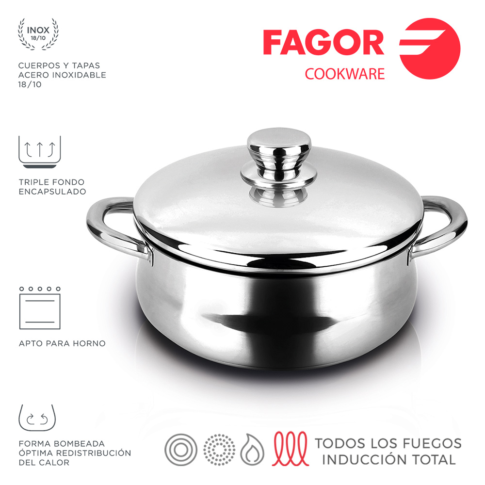 Caçarola  inox silverinox + tampa ø20cm inox 18/1.