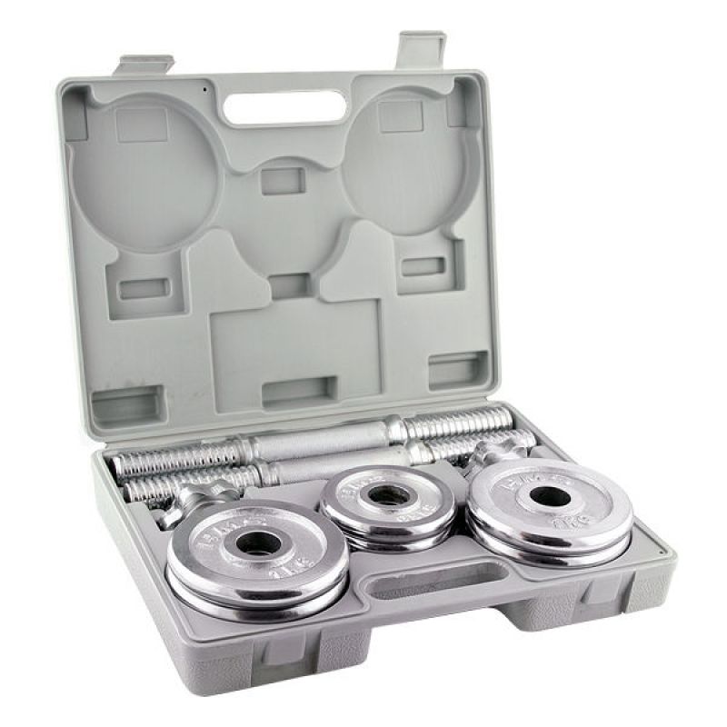 Halteres em Uma Mala Chrome Hms 2x7,5kg Stc15