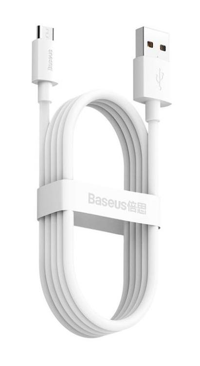 Sada Datových Kabelu Baseus Simple Wisdom Usb To Micro 2.1a (2pcs/Set) 1.5m White