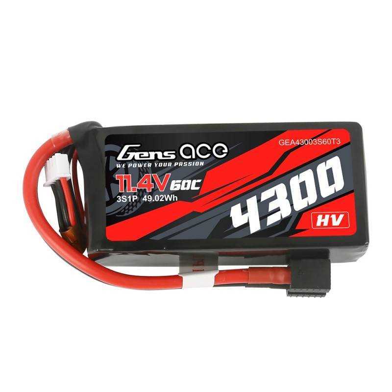 Akumulator Gens Ace 4300mah 11.4v 60c 3s1p Z Xt60.