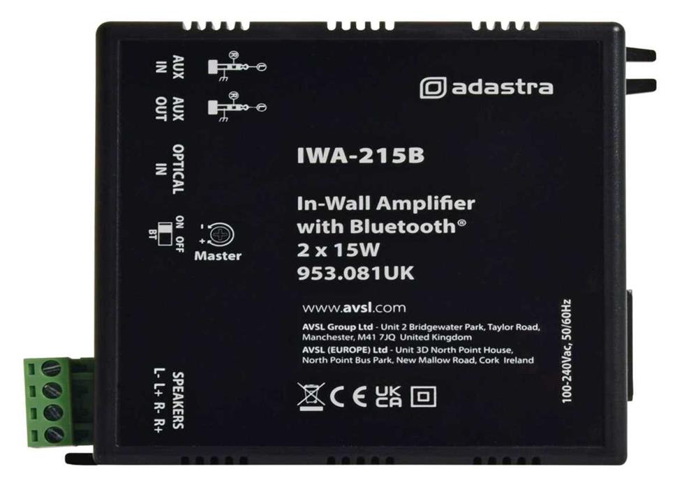 Iwa Amplificador de Pared Con Bluetooth 2x15w