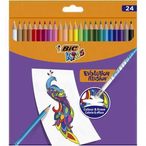 Caixa 24 Làpis de Cor Evolution Illusion Bic