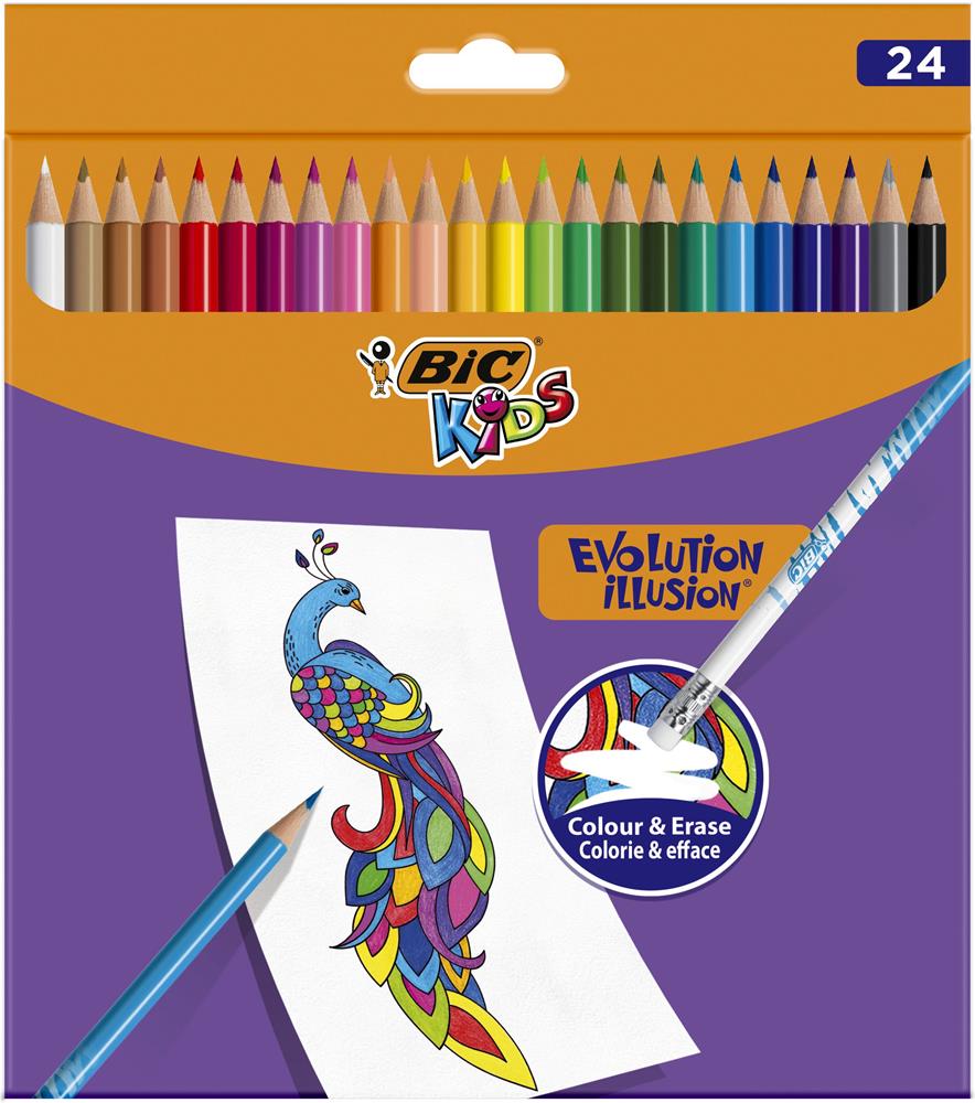 Caixa 24 Làpis de Cor Evolution Illusion Bic