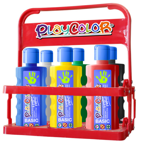 Finger Paint Basic Para 6 Botellas 500ml. Basket .