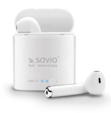 Savio Tws-01 Wireless Bluetooth Earphones  White