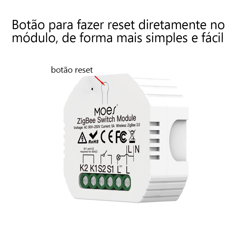 Módulo 1 canal sem necessidade de Neutro Zigbee