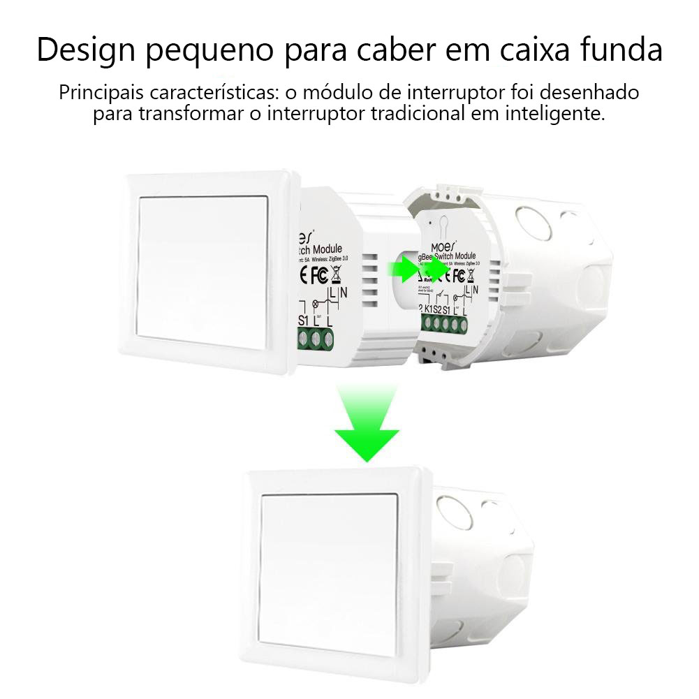 Módulo 1 canal sem necessidade de Neutro Zigbee