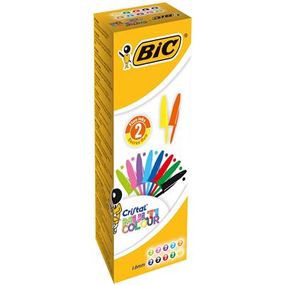 Bic Crystal Preto, Azul, Verde, Azul Claro, Verde.