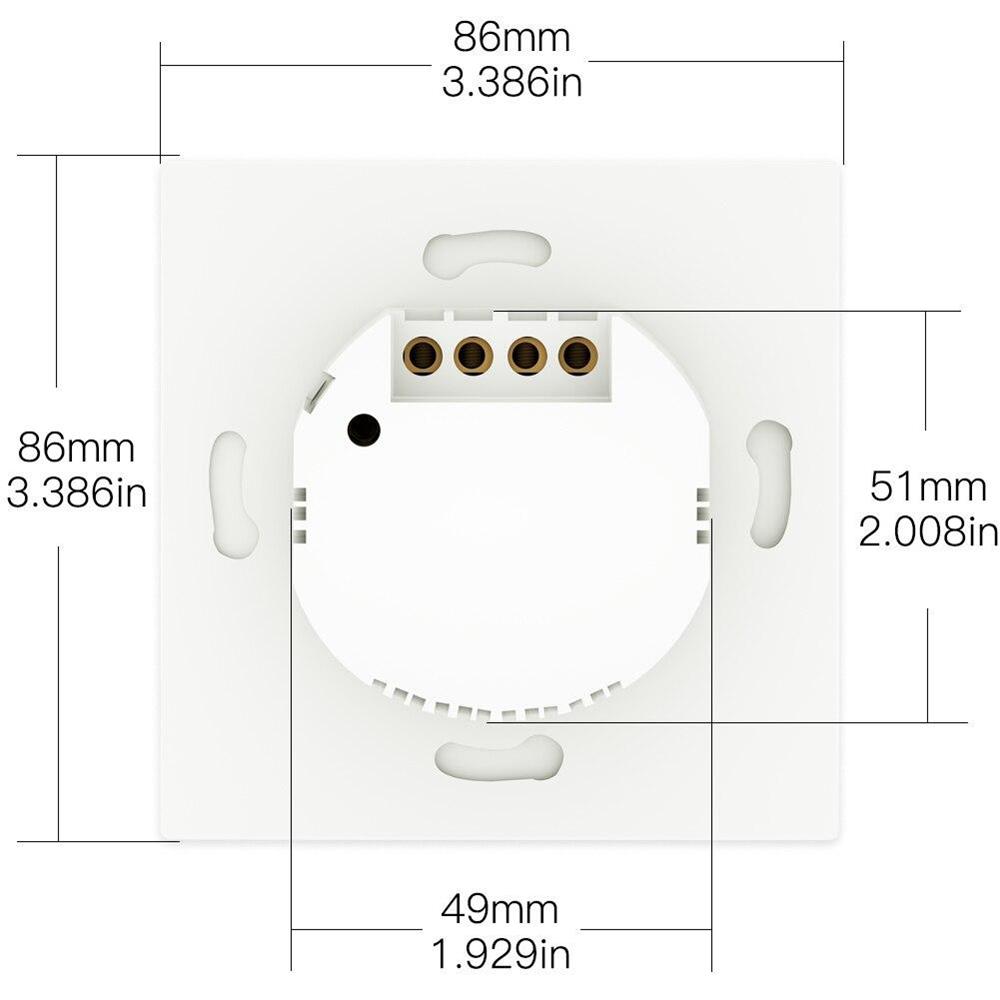 Interruptor WIFI + RF433 de Parede Touch Vidro 1 c