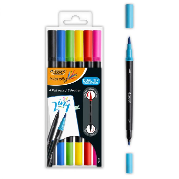 Bic Intensity Dual Tip Caneta de Feltro Preto, Az.