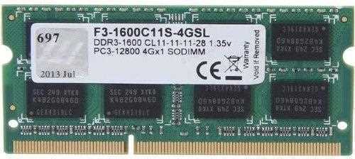 Nb Memory 4gb Pc12800 Ddr3/So F3-1600c11s-4gsl G..