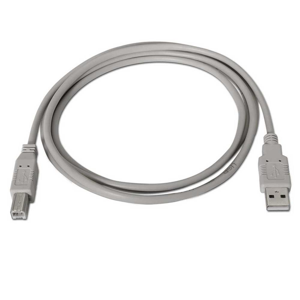 Cable Usb 2.0 Impresora Aisens A101-0002/ Usb Tipo-B Macho - Usb Macho/ 1.8m/ Beige