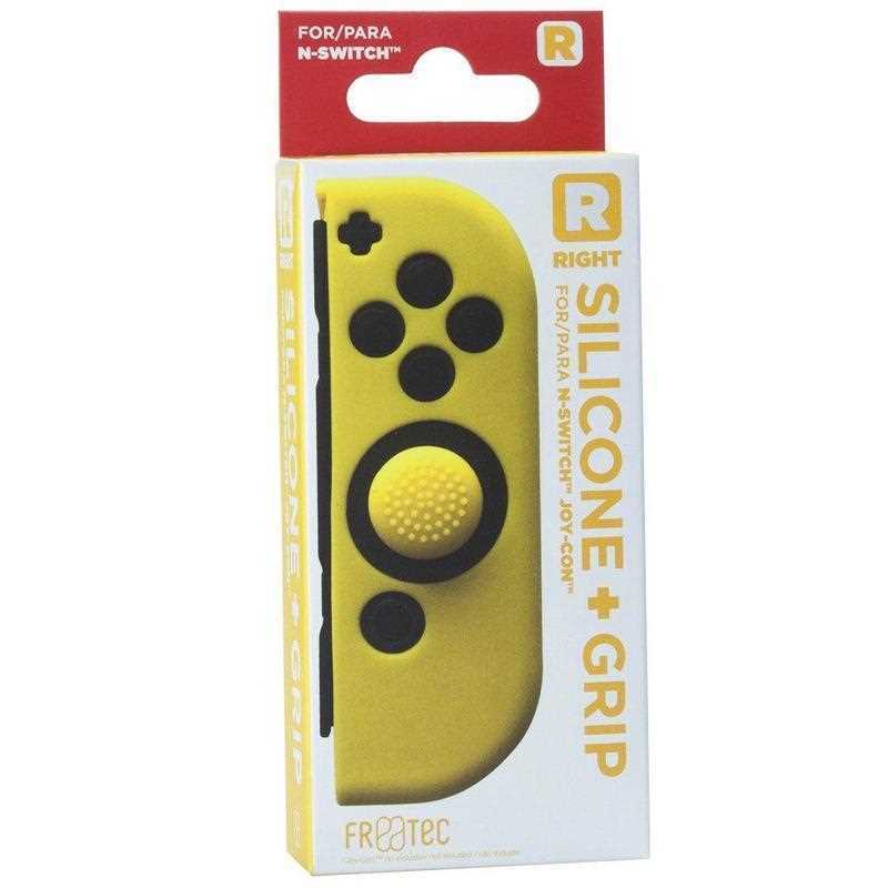 FR-TEC Capa de Silicone + Grip para Joy-Con Direito Amarelo para Nintendo Switch