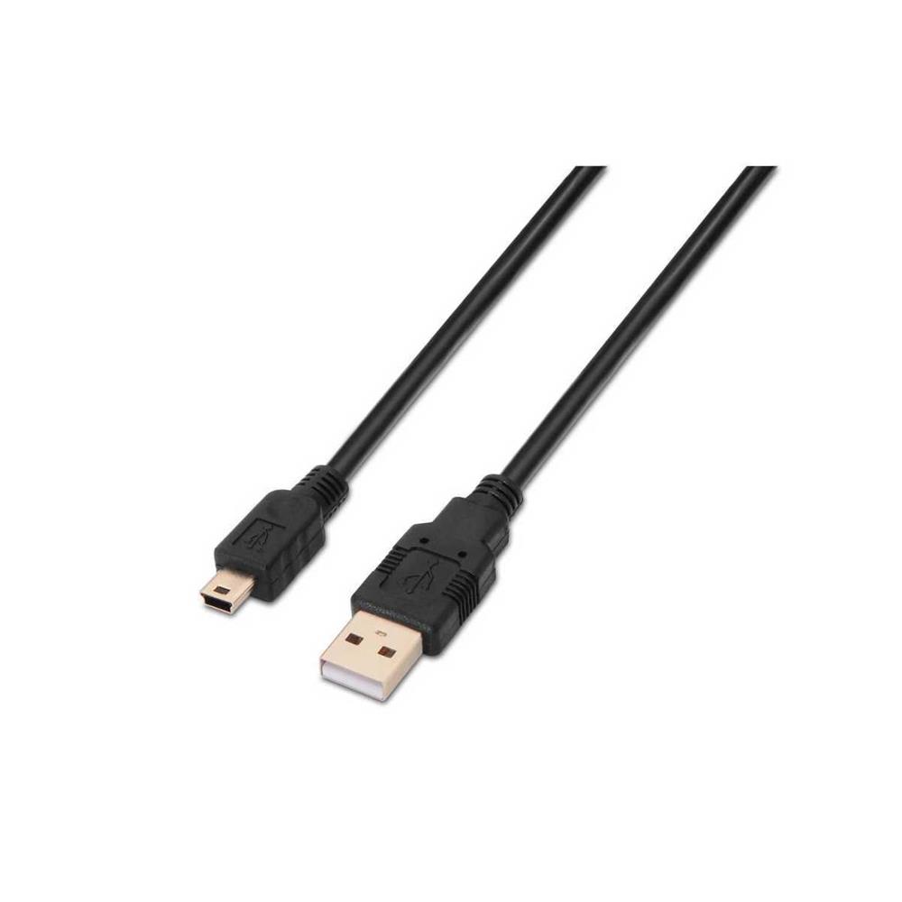 Cable Usb 2.0 Aisens A101-0024/ Usb Macho - Usb Mini Macho/ 1m/ Negro
