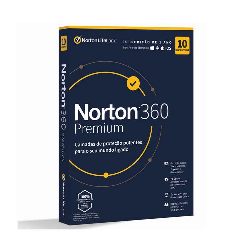 NORTON 360 Platinum, 100 GB, 1 Ano, 1 Pessoa, 20 Dispositivos