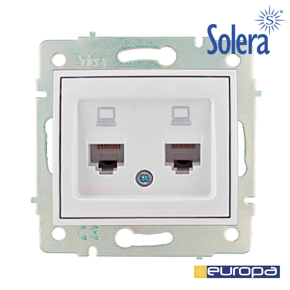 Tomada Dupla de Datos Rj4 Cat6 Série Europa Solera Erp88/2