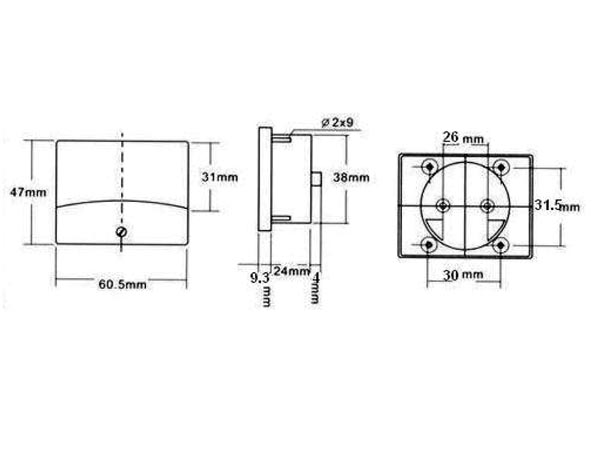 Amperimetro Painel 5a Dc (60 X 47mm) - Velleman