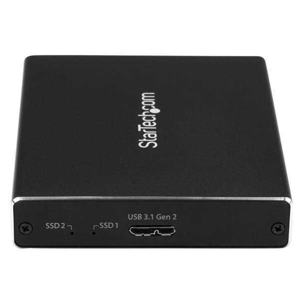 Startech.Com Dual-Slot Hard Drive Enclosure For M.2 Sata Ssds - Usb 3.1 (10gbps) - Aluminum - M.2 To