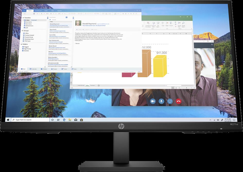 Hp Monitor LED  Ips 27  M27ha (22h94e9) 1920 X 1080 Pixel Full Hd Black