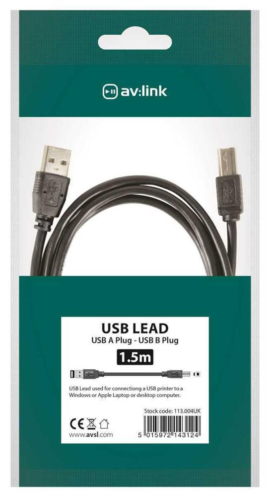 Av Link 113.004uk Cabo Usb 1,5 M Usb 2.0 Usb a Us.