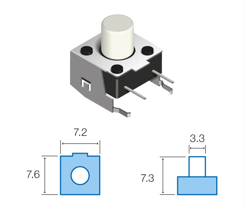 Interruptor Mini Pulsador Branco 3.8mm
