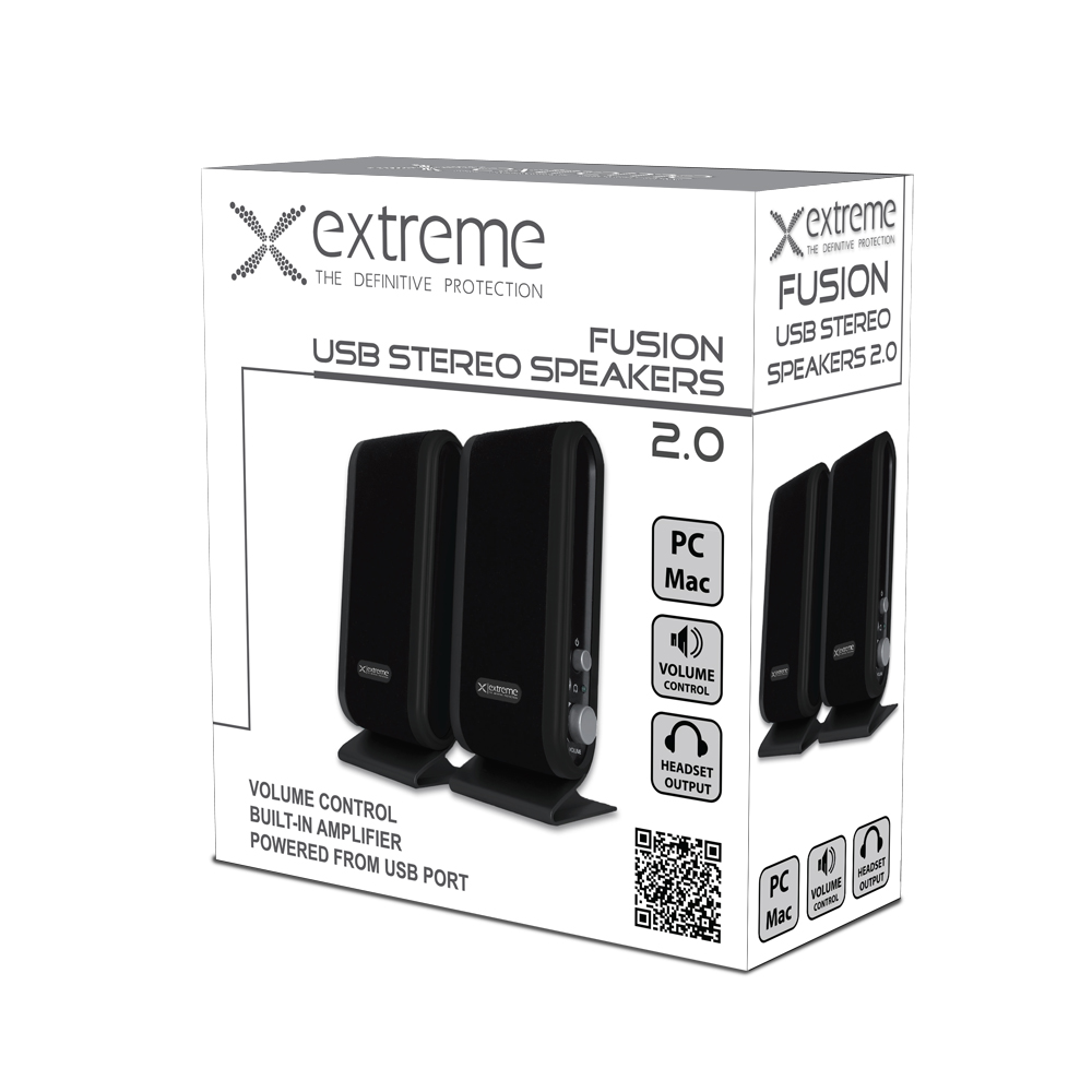 Colunas 2.0 Stéreo USB Extreme Fusion Black