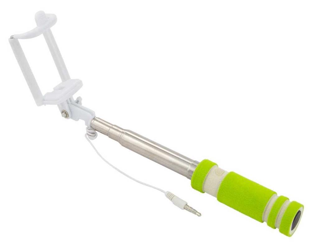 Wired Mini Monopod For Smartphones For Making Selfie Pictures Green