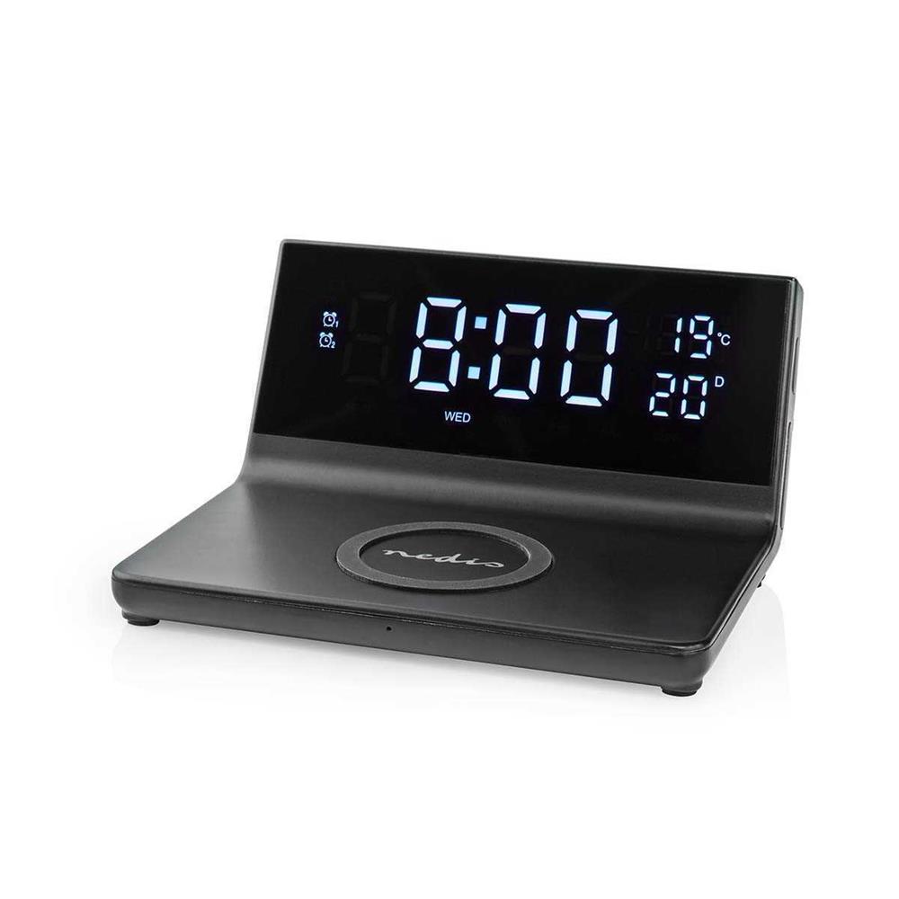 Reloj Despertador Con Carga Inalámbrica | Certificación Qi | 5 / 7.5 / 10 / 15 W | Usb-A Macho | Ala