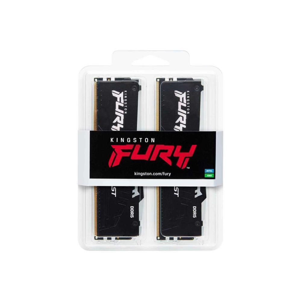 Memória RAM Kingston Fury Beast RGB 32gb (2x16gb) Ddr5-6000mhz 1r Cl40 Preta