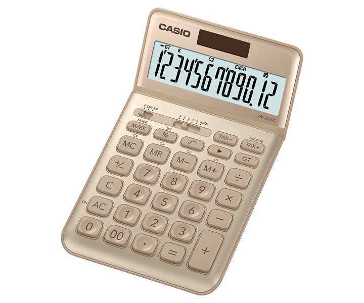 Calculadora Casio Jw-200sc-Gd Dourado Plástico (18,3 X 10,9 X 1 Cm) 
