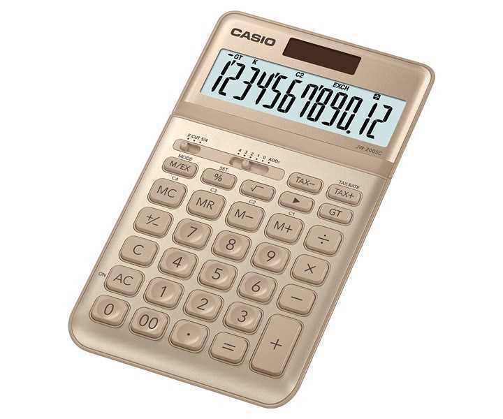 Calculadora Casio Jw-200sc-Gd Dourado Plástico (18,3 X 10,9 X 1 Cm) 