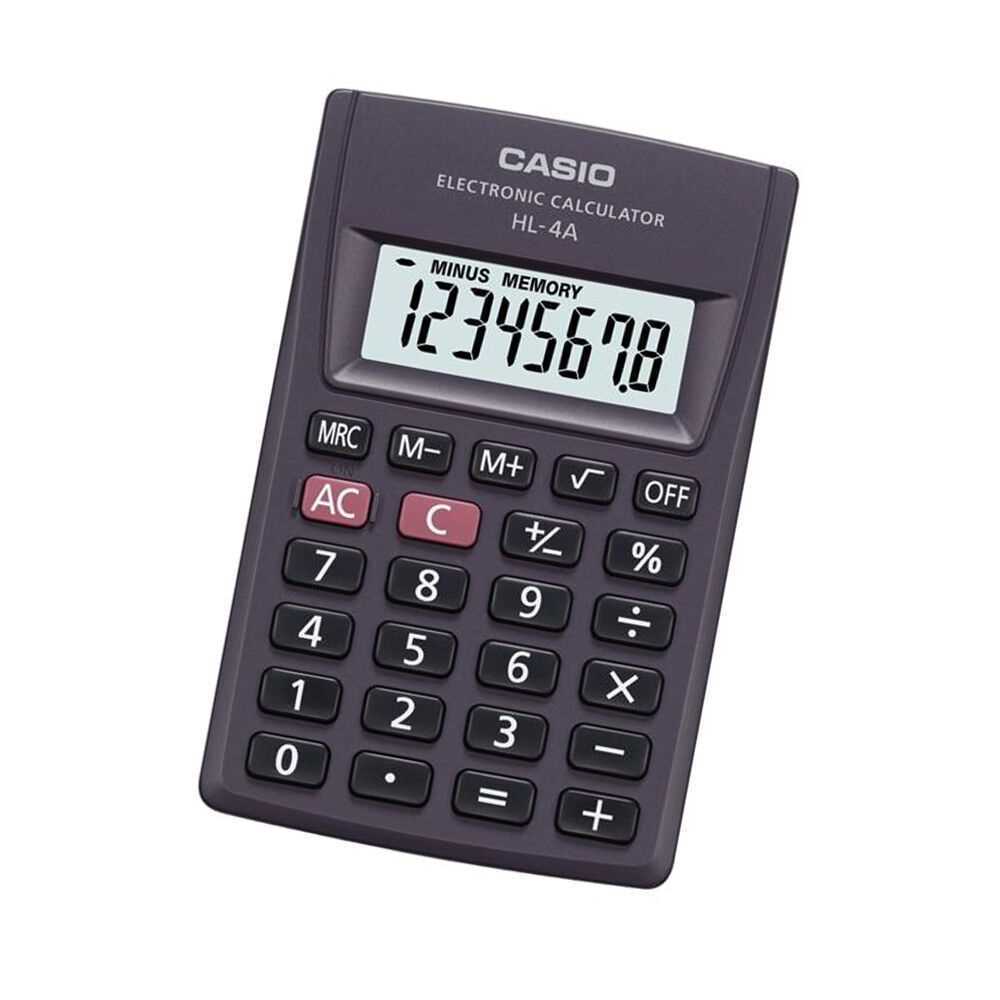 Calculadora Casio Hl-4a Cinzento Resina (8 X 5 Cm) 