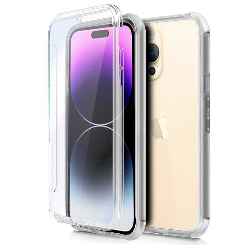 Cool Funda Silicona 3D Transparente Frontal/Trasera para iPhone 15 Pro Max