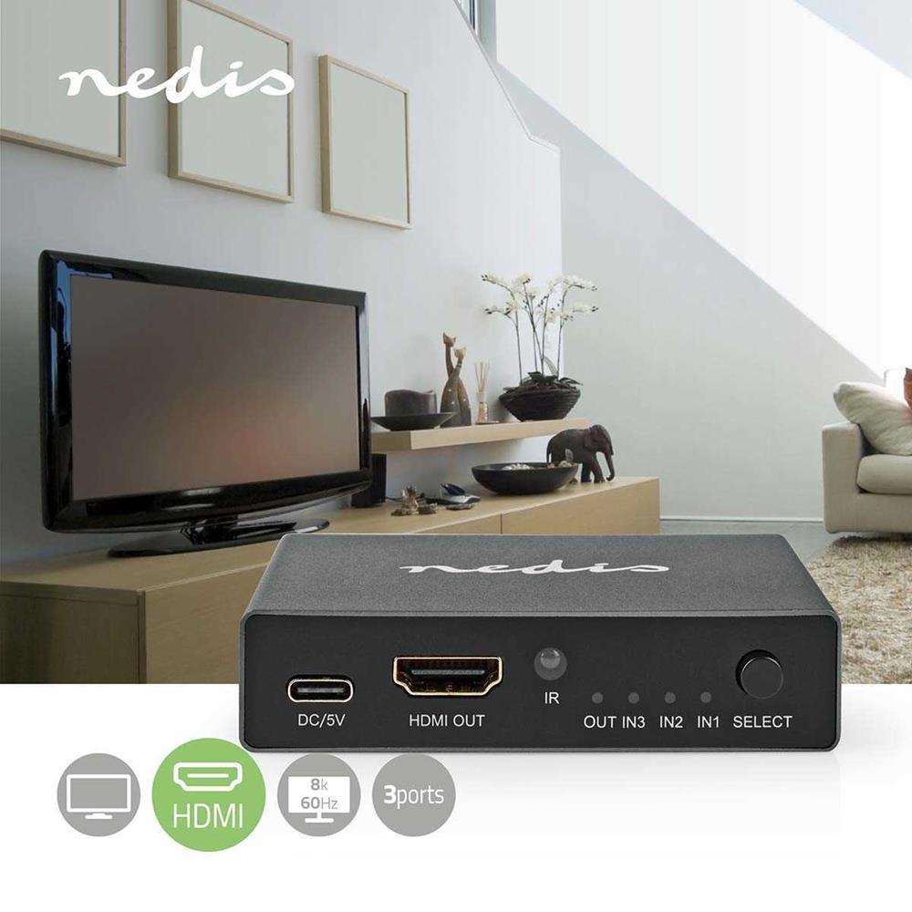 Nedis Vswi3493at Comutador de Vídeo Hdmi