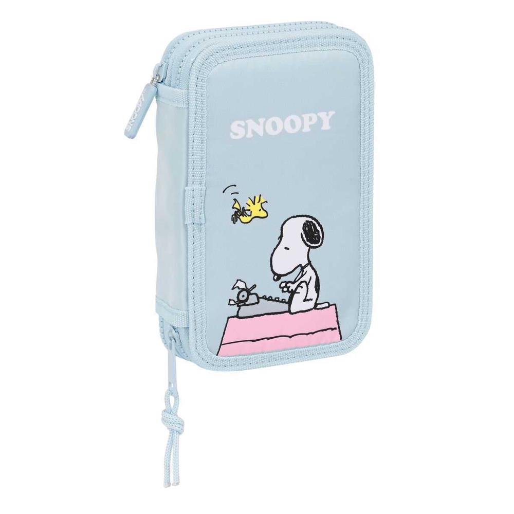 Estojo Escolar com Acessórios Snoopy Imagine Azul 12.5 X 19.5 X 4 Cm (28 Peças) 