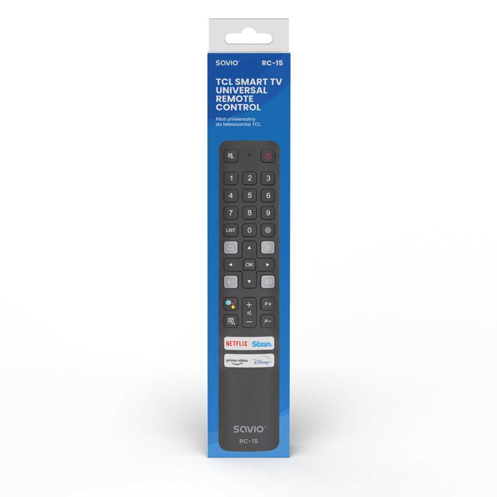 Savio Rc-15 Universal Remote Control/Replacement For Tcl   Smart Tv