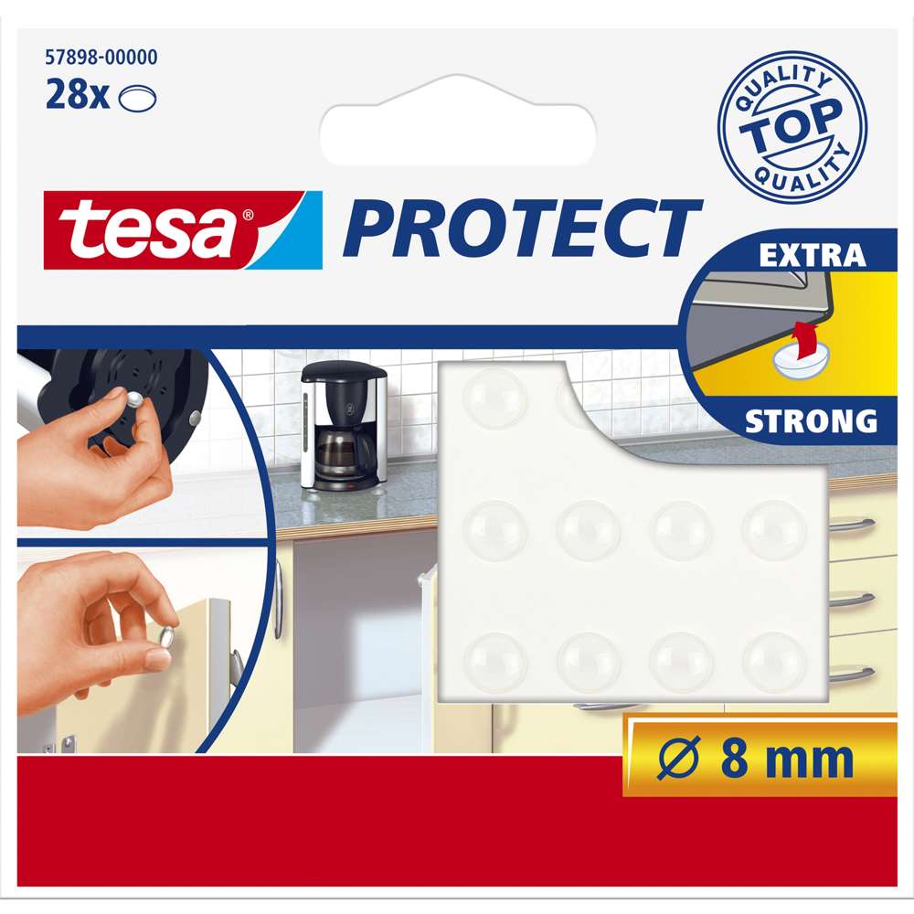Tesa Protect Lärmstopper Rund 8mm Transparent          28st.