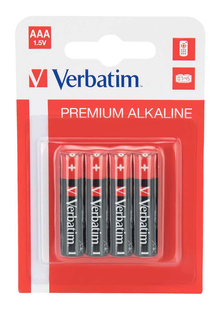 Batterie AAA Verbatim Alkalibatterie 4 Pack Extern Retail