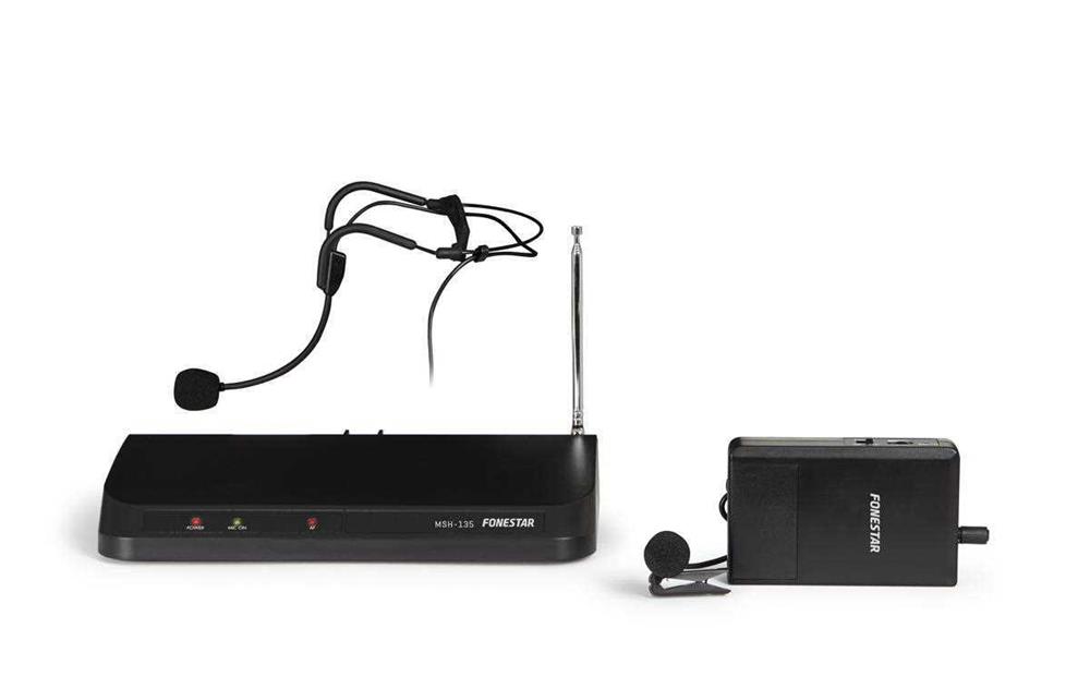 Sistema Sem Fios Vhf. 1 Canal. 1 Transmissor Portátil com Microfone de Lapela e Cabeça. Canal de Fre
