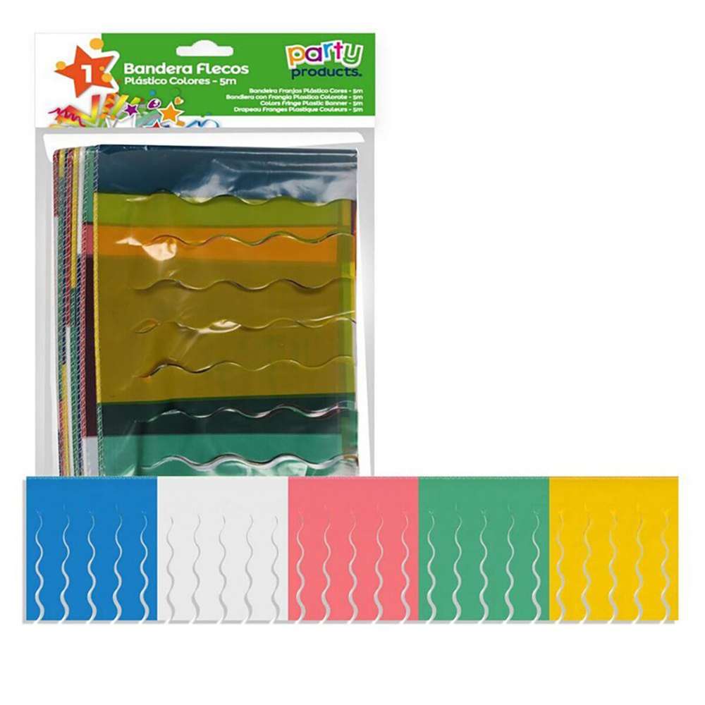 Bandeira Franjas Plástico Multicor Party Products