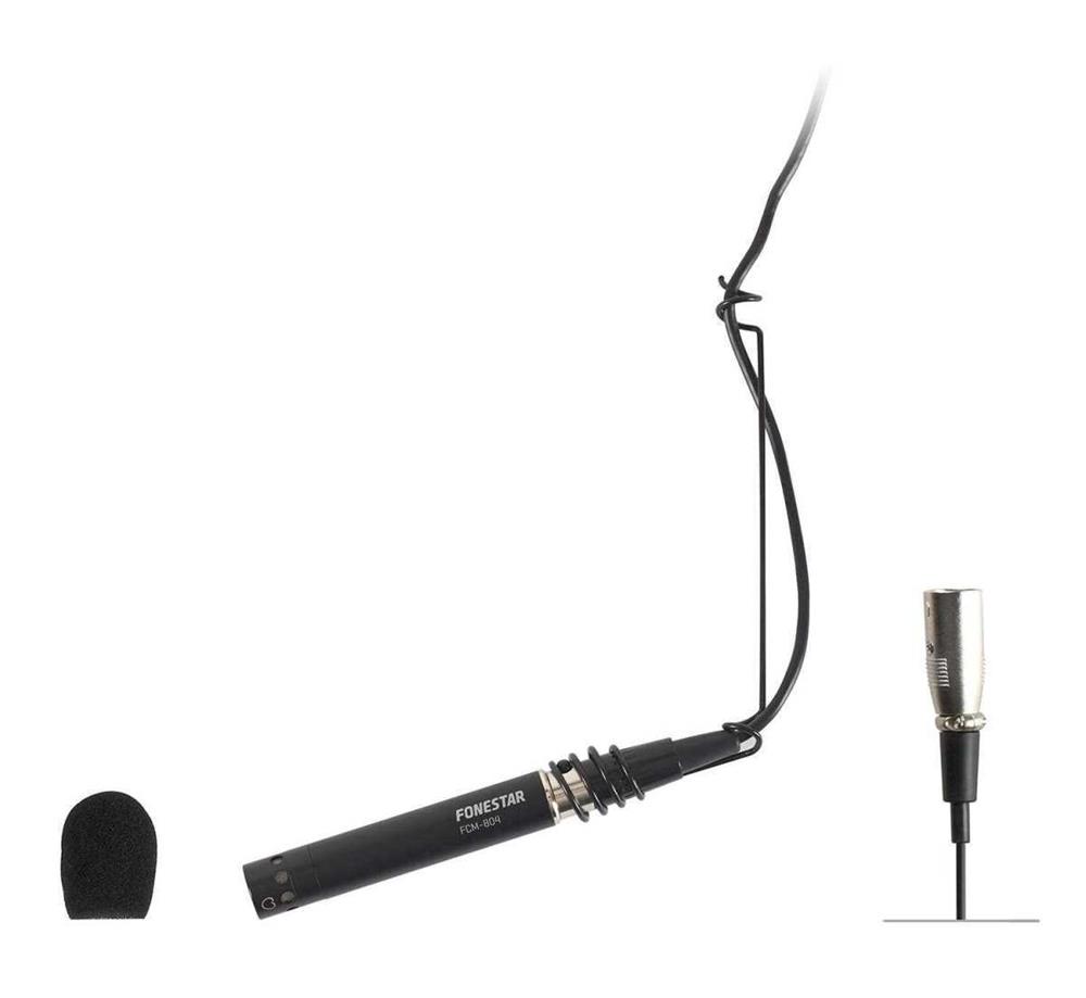 Microfone de Condensador Unidirecional de Instalação Suspensa. 50-18.000 Hz. Sensibilidade -38 Db (V