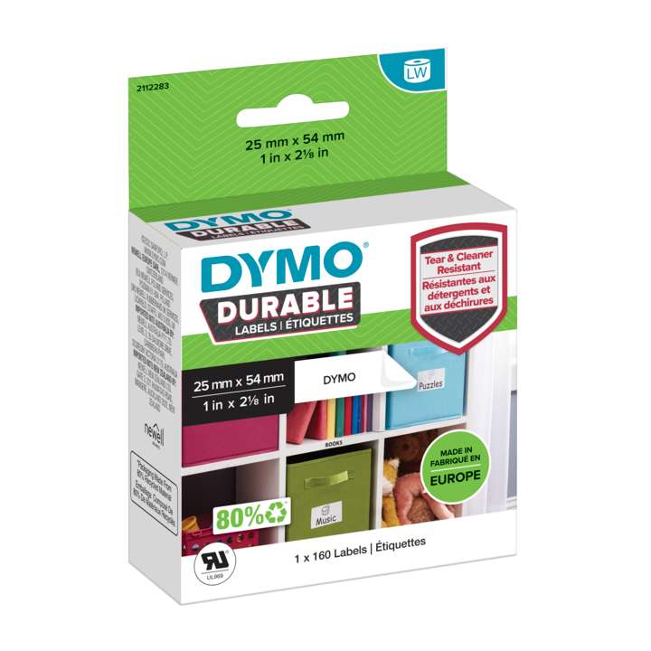 DYMO DURABLE BRANCO ETIQUETA DE IMPRESSORA AUTO-A.