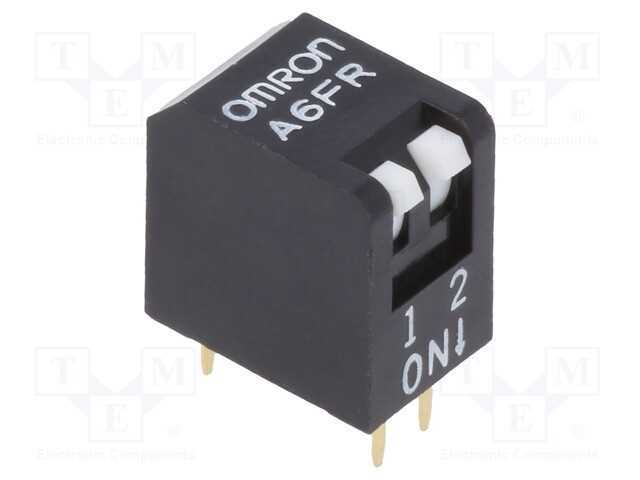 Interruptor: Dip-Switch, Quantidade de Secções: 2, On-Off, Pos: 2