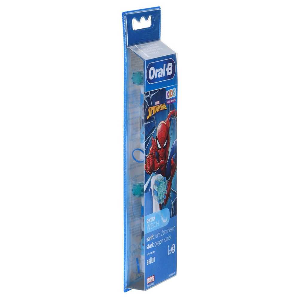 Oral-B Kids Spider-Man Replacement Electric Toothbrush Heads 3 Pc(S) White