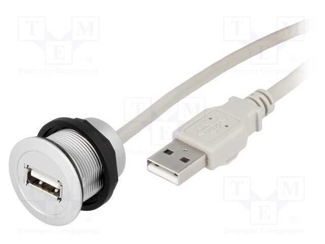 Tomada USB, 22mm, har-port, -25÷70C, 22,3mm, IP20.