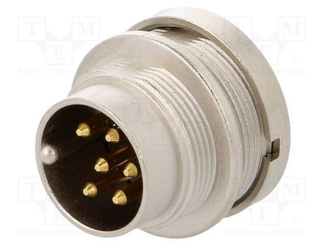 Conector: M16, Tomada, Macho, Solda, Pin: 6, 5a, .