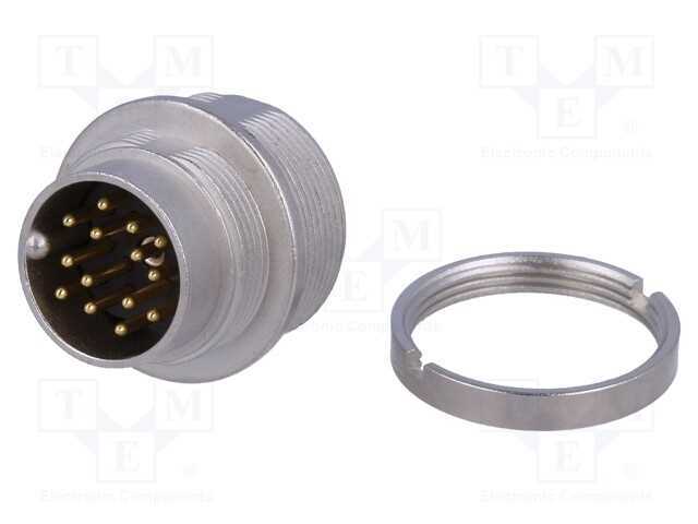 Conector: M16, Tomada, Macho, Solda, Pin: 14, 3a,.