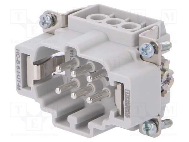 Conector: Hdc, Macho, 500v, 16a, Pin: 6, Sistema: 6+Pe, 0,5÷2,5mm2