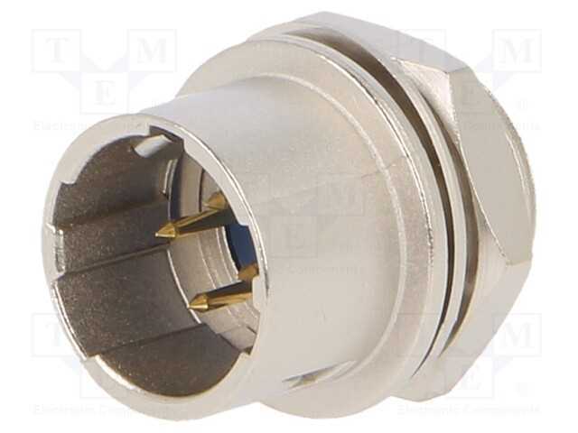 Conector: Redondos, Hr10, Push-Pull, Tomada, 2a, Dourado, Solda